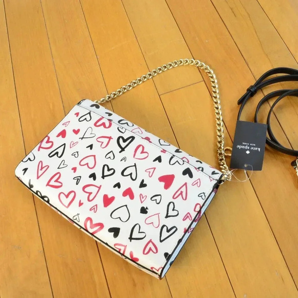 Kate Spade Carson Convertible Crossbody Heart Printed KA494 - Picture 6 of 10